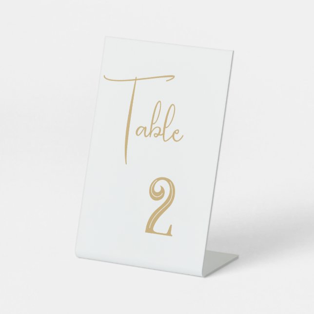 Schild für die Hochzeitkarte der Tischnummer (Vorderseite)