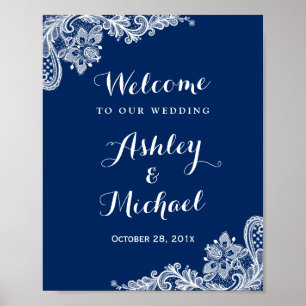 Schild für die Hochzeitsempfehlung mit blauem Spit