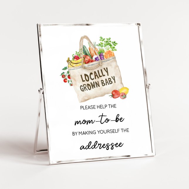 Schild für die lokale Babydusche (Farmers Locally Grown Baby Shower Sign)