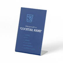 Schild für die Signature-Cocktail-Theke