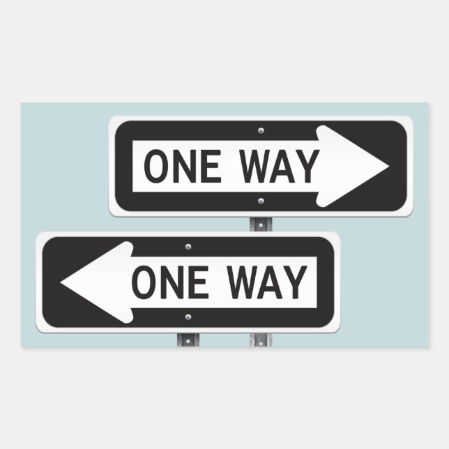 Schild für eine Richtung Rechteckiger Aufkleber (Vorderseite)