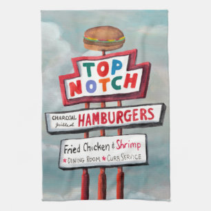 Schild für Fast Food Handtuch