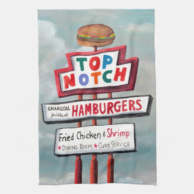 Schild für Fast Food Handtuch (Vertikal)