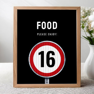 Schild für Food-Station zum 16. Geburtstag Geschwi