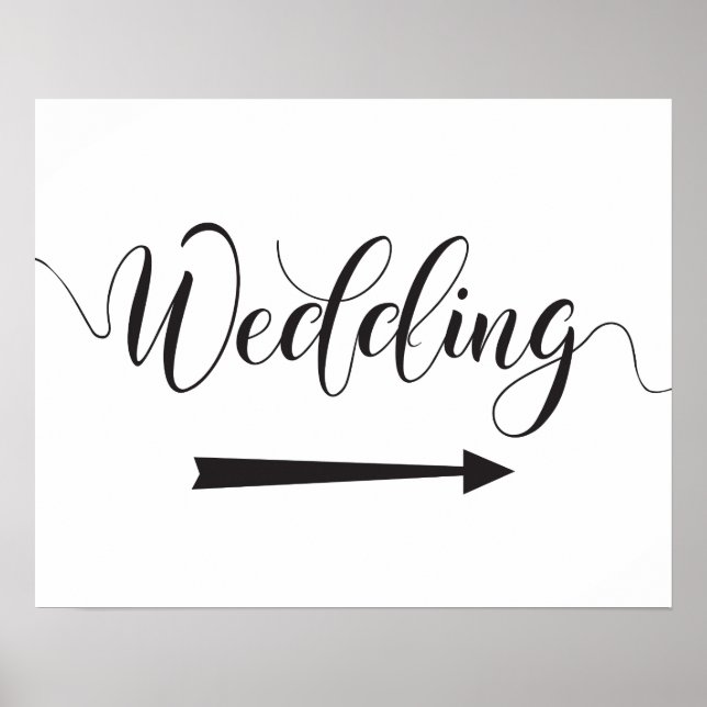 Schild für Hochzeiten - Pfeil nach rechts (Vorne)