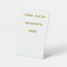 Schild für Kaffee- und Tee-Station