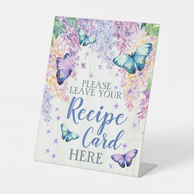 Schild für Lilac & Butterfly-Rezept-Karte (Vorderseite)