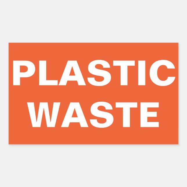 Schild für Plastikmüll Rechteckiger Aufkleber (Vorderseite)