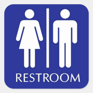 Schild für Unisex-Toilette Quadratischer Aufkleber