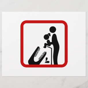 Schild - Füttere Tochter nicht mit dem Krokodil Zo Flyer