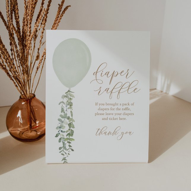 Schild Green Balloon Baby Dusche Windeln Raffle Sc (Von Creator hochgeladen)
