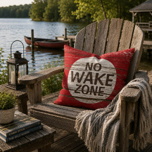 Schild 'Keine-Wake-Zone' verwittertes Holzplanken- Kissen