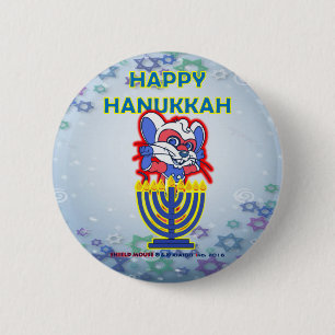 SCHILD-MAUSglücklicher Chanukka-Knopf 2016 Button