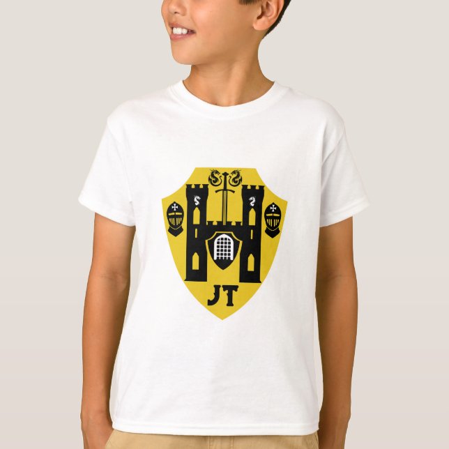 Schild mit anpassbaren Rittern T-Shirt (Vorderseite)