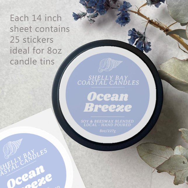 Schild mit dem Label "Minimal candle blue ocean br (Von Creator hochgeladen)