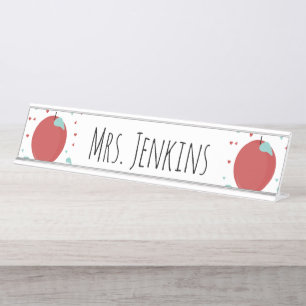 Schild mit Namen von Apfel-Kindergartenlehrern
