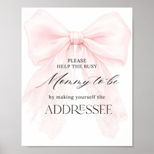 Schild mit rosa Schleife Mädchen Moderne Babyparty