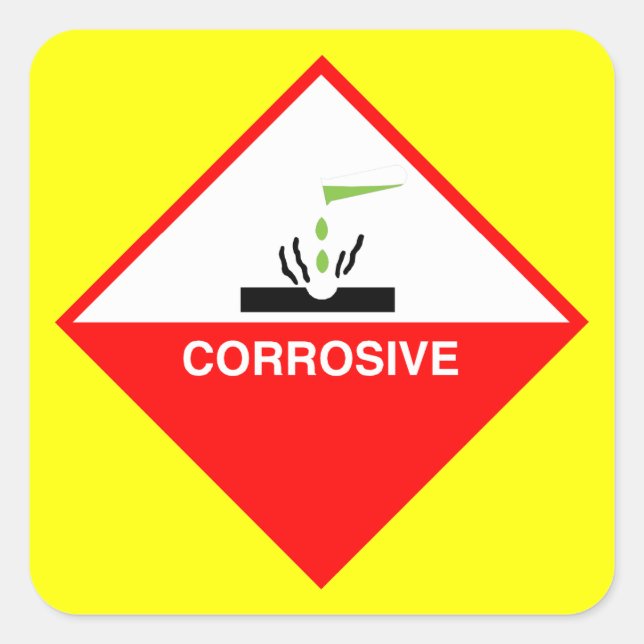 Schild mit zerstörender Warnung - gefährliche Kuns Quadratischer Aufkleber (Vorderseite)