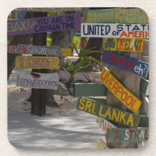 Schild Pfosten Rum Point Grand Cayman Getränkeuntersetzer