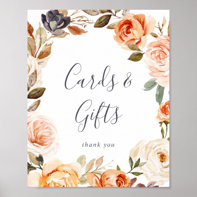 Schild "Rustic Earth Florals Cards and Gifts" (Vorne)