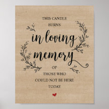 Schild "Rustic Vines Wedding Memorial" (CANDLE)