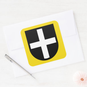 Schild St. Piran 1-Up - Kontakt Quadratischer Aufkleber