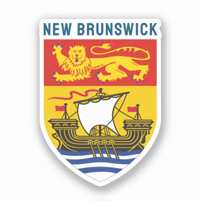 Schild von New Brunswick, Kanada Aufkleber (Vorderseite)