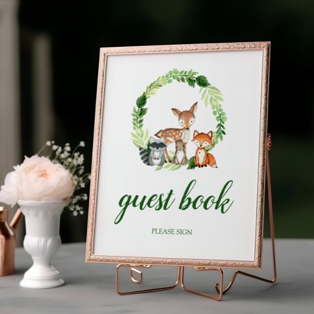 Schild "Woodland Animals Shower Guest Book Pedesta (Von Creator hochgeladen)