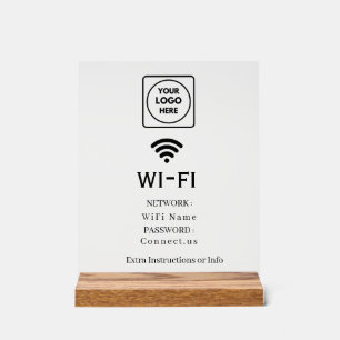 Schild zur Anzeige des WLAN-Netzwerk-Passworts mit