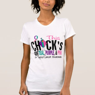 Schilddrüse-Krebs-Küken aquamarin, lila gegangen T-Shirt