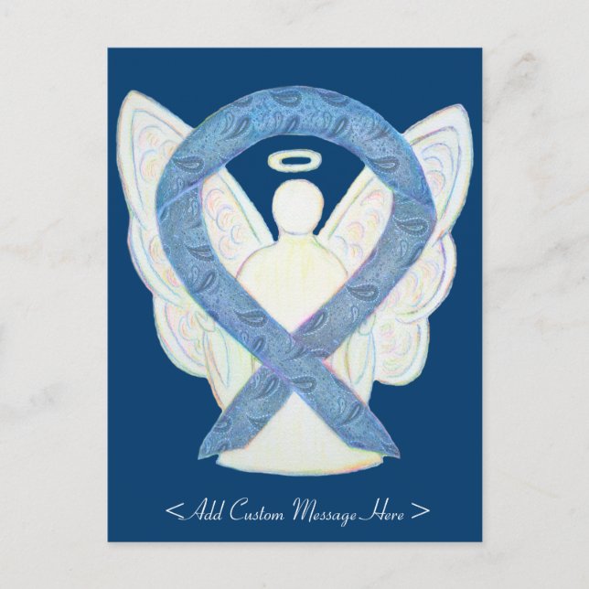 Schilddrüse Paisley Awareness Ribbon Angel Postkar Postkarte (Vorderseite)