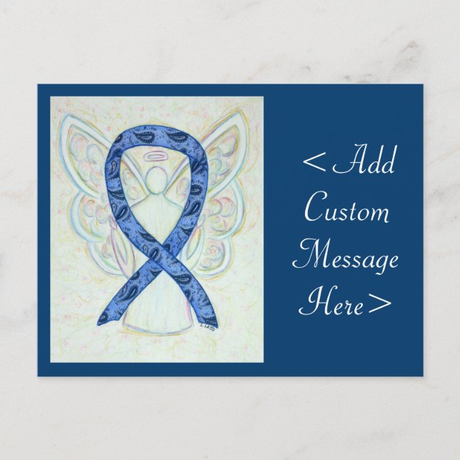 Schilddrüse Paisley Awareness Ribbon Angel Postkar Postkarte (Vorderseite)