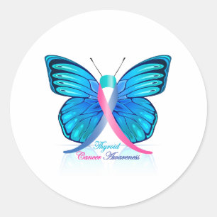 Schilddrüse-Schmetterling Runder Aufkleber