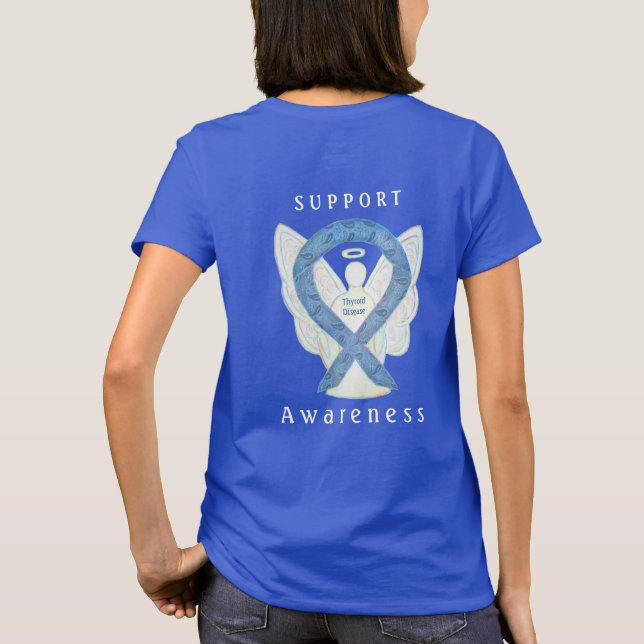 Schilddrüsenkrankheit Bewusstsein Paisley Art Ange T-Shirt (Rückseite)