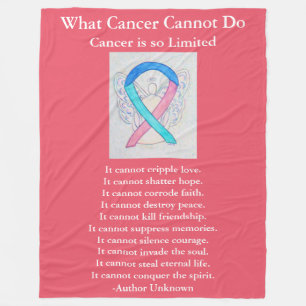 Schilddrüsenkrebs Bewusstsein Ribbon Art Chemo Bla Fleecedecke