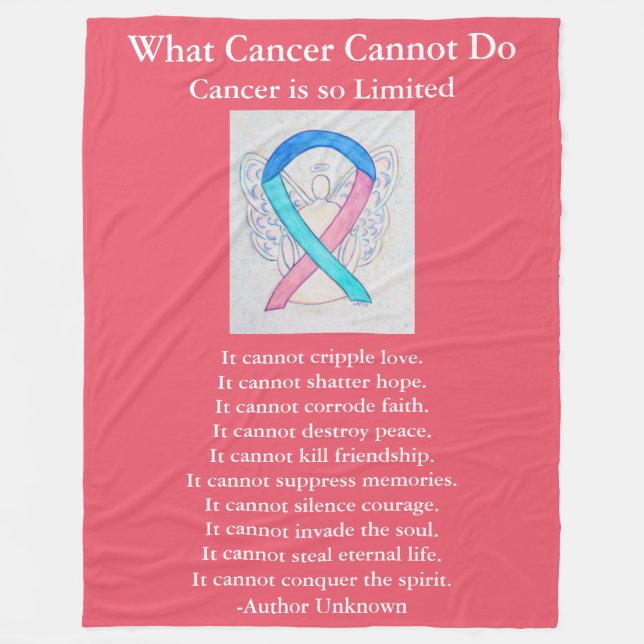 Schilddrüsenkrebs Bewusstsein Ribbon Art Chemo Bla Fleecedecke (Vorderseite)