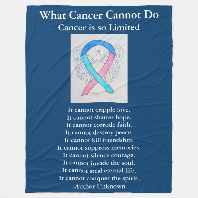 Schilddrüsenkrebs Bewusstsein Ribbon Art Chemo Bla Fleecedecke (Vorderseite)