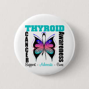 Schilddrüsenkrebs-Bewusstseins-Schmetterling Button