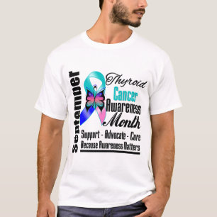 Schilddrüsenkrebs-Bewusstseinsmonat Schmetterling T-Shirt