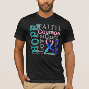 Schilddrüsenkrebs-Hoffnungs-Glauben-Motto T-Shirt