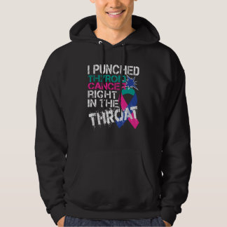 Schilddrüsenkrebs-Überlebender-Awareness Gestanzt  Hoodie