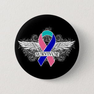Schilddrüsenkrebs - Winged SURVIVOR Button