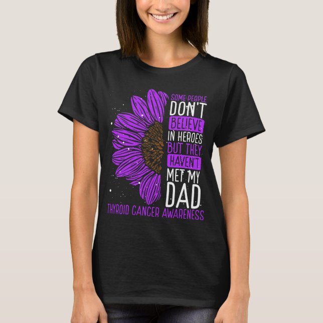 Schilddrüsenkrebserklärungskette Vater Krieger T-Shirt (Vorderseite)