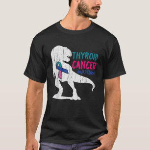 Schilddrüsenkrebserkrankung Cool T Rex Warrior Sur T-Shirt