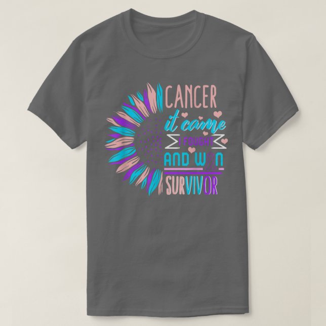 Schilddrüsenkrebserkrankung Überlebende Sonnenblum T-Shirt (Design vorne)