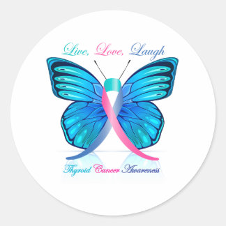 Schilddrüsenschmetterling - Live-Liebe Lauchen Runder Aufkleber