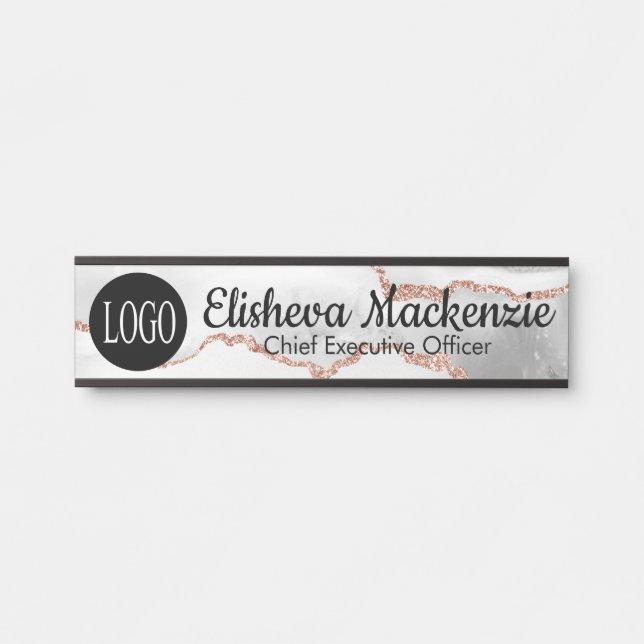 Schilder für das Schild "White Rose Gold Office" N (Vorderseite )