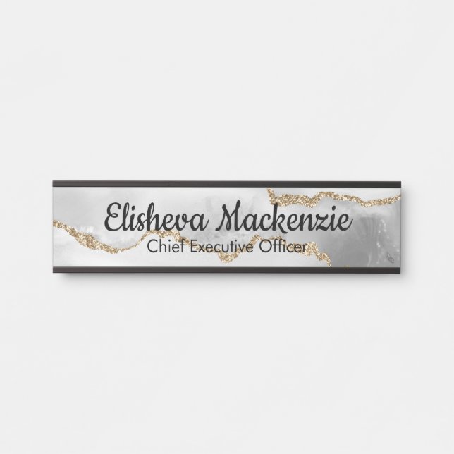Schilder für das weiße Gold Office-Türschild Name  (Vorderseite )