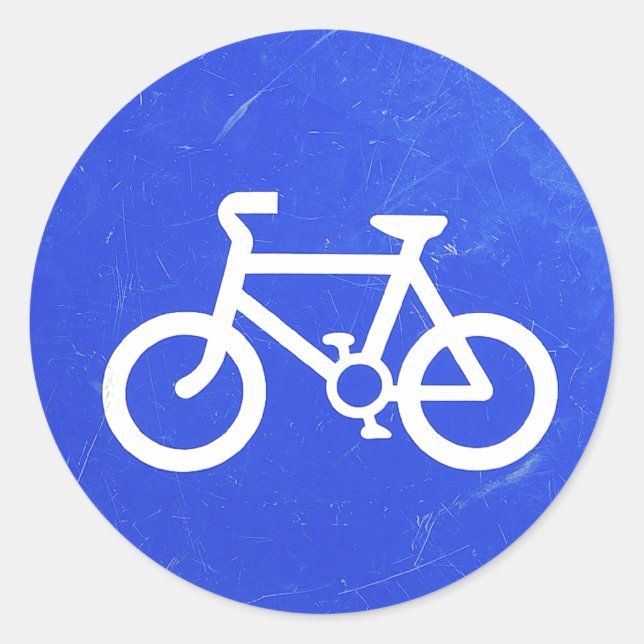Schilder für den Fahrradverkehr Runder Aufkleber (Vorderseite)