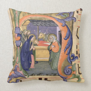 Schilderung Initiale "H" Frau 571 f.6r Historiated Kissen